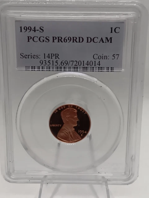 1994 S 1C Lincoln Cent Penny PCGS PR69RD DCAM