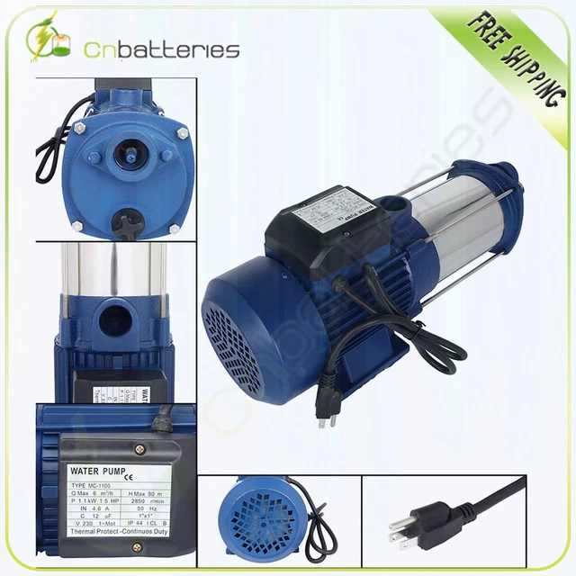 POWER 1.5HP 1100W 1" Shallow Well Jet Water Pump Booster Garden