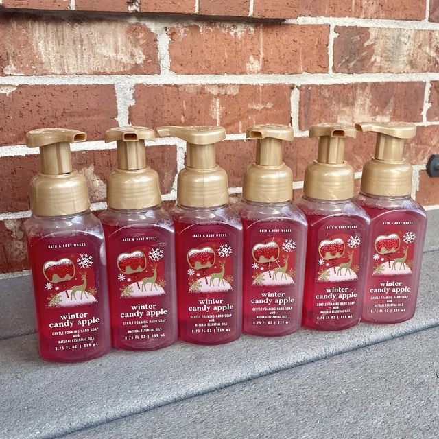 6 NUEVO Bath & Body Works Invierno Caramelo Manzana Jabón Espumante 8,75 fl oz