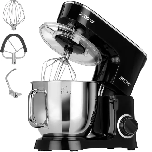 Batidora Amasadora Repostería Robot Cocina Orbital, Bol 6,5 L, 6 Velocidades