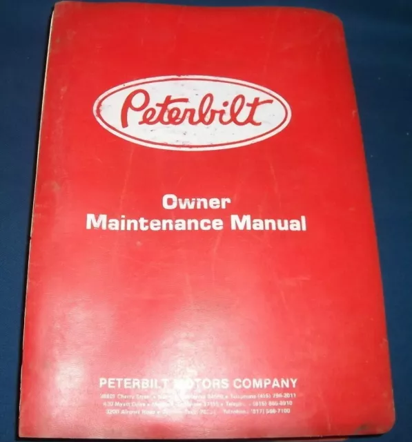 1979-1988 Peterbilt 359 362 310 Truck Owner Maintenance Repair Service Manual