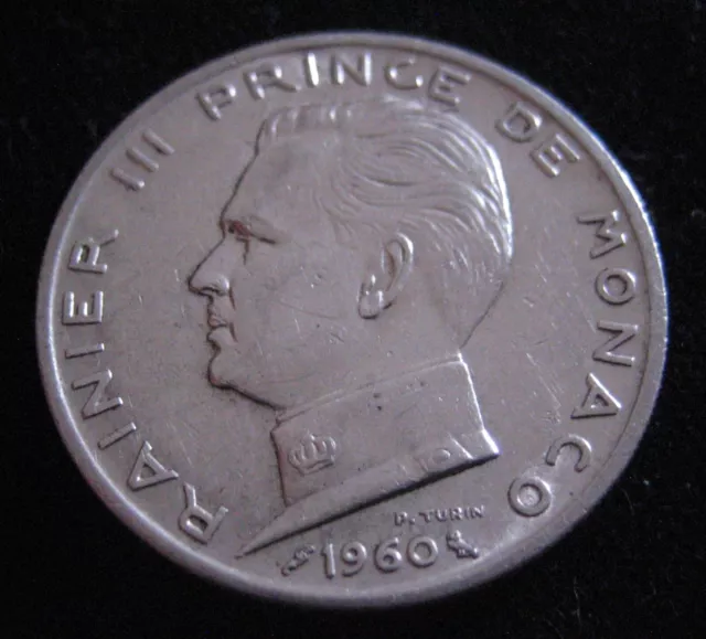 Mds Monaco 5 Francs 1960 "Rainier Iii. Prince De Monaco", Silber  #T