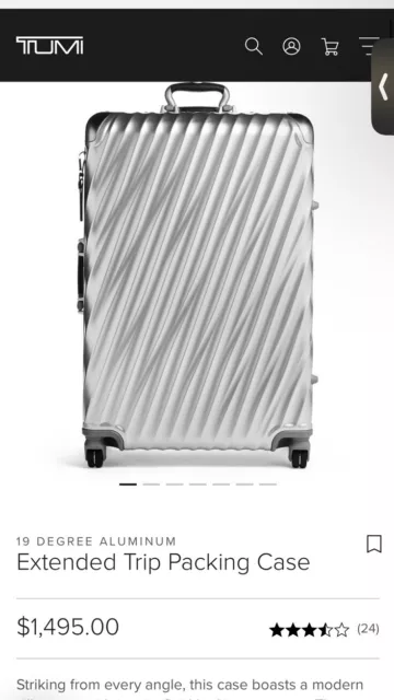 TUMI 19 Degree Aluminum Extended Trip Packing Case Silver 4 Wheels 36869 