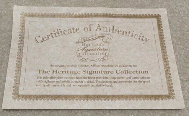 Heritage Signature Collection 2003 Porcelain Angel Doll Item #80011. New w/COA 8