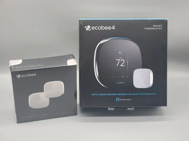 Ecobee4 Smart Thermostat + Ecobee Room Sensors with Stand 2 Pack FREE SHIPPING