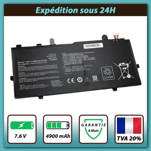 BATTERIE COMPATIBLE POUR ASUS VIVOBOOK FLIP 14 TP401 C21N1714 7.6V 4900mAh