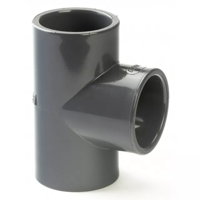 PVC / PVCu Pipe Fittings Solvent Cement Plain Tee 90° Imperial