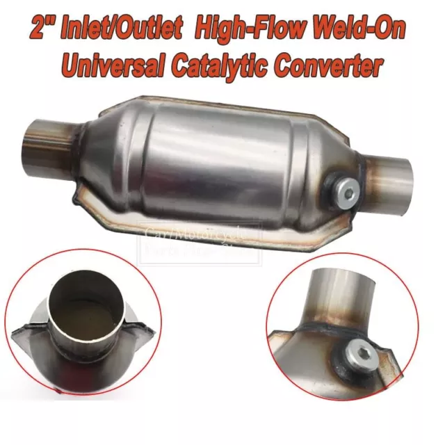 400 Cell High Flow Sports Cat Catalytic Converter High Flow 2Inch 51Mm Stainless