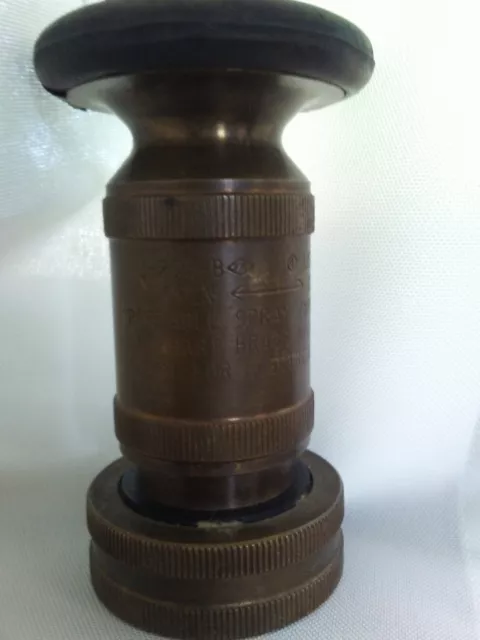 Vintage Portable Fire Hose Spray Type Nozzle L205B Listed 392M Elkhouse Brass