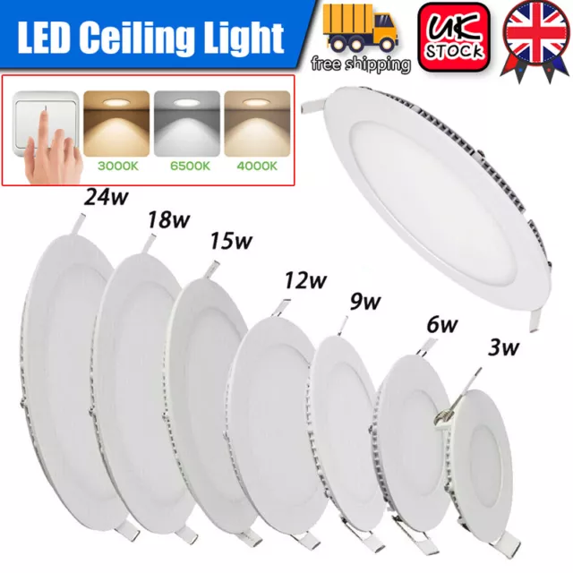 3W 6W 9W 12W 15W 18W 24W LED Recessed Ceiling Flat Panel Down Lights Ultra Slim