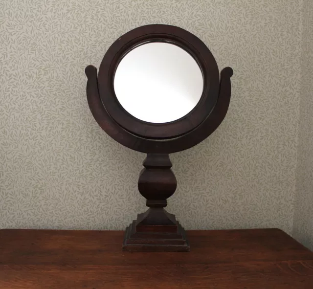 Antique Style Victorian Pedestal Mirror Table Top Vanity Shaving Mirror