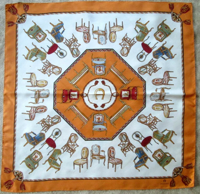 Foulard Carré DEVERNOIS 100% Soie Vintage – Multicolore, 72 X 72 Cm, Superbe Motif