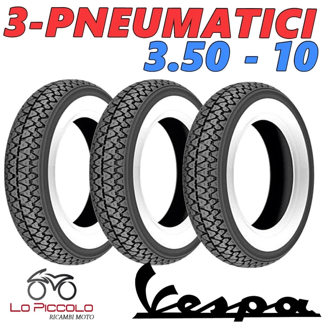 Rolling Ready: Pair Of 3.50-10 Tires, Wheels & Tubes For Vespa PX 125/150/200
