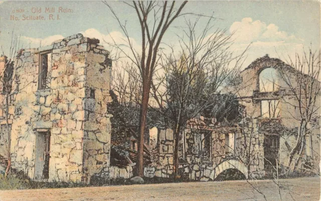 c.1910 Old Mill Ruins North Scituate RI post card