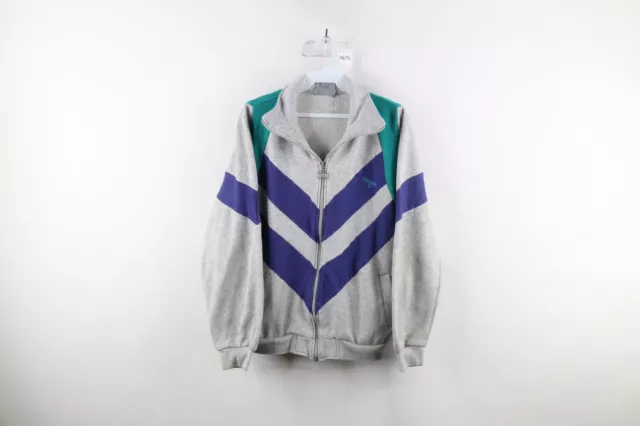 Vintage 90s Spalding Womens Medium Distressed Spell Out Tennis Track Jacket