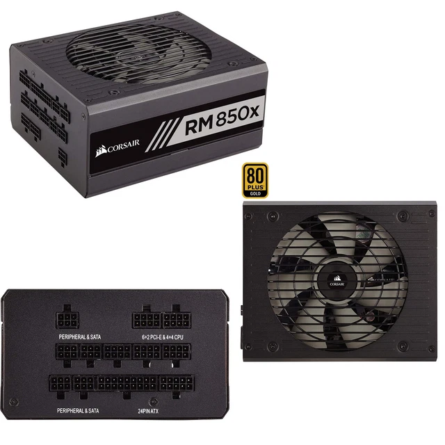 Corsair RM850x Alimentatore PC,Modulare,80 Plus Gold,850 Watt,EU,Serie RMX,Nero