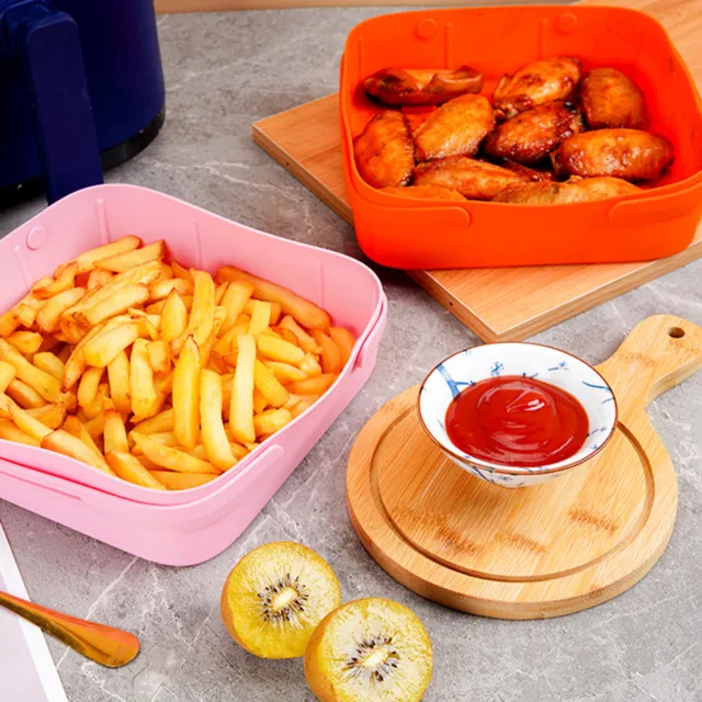 Fryer Silicone Mat Greaseproof Frying Foldable Fryer Basket Liner Silicone Pad