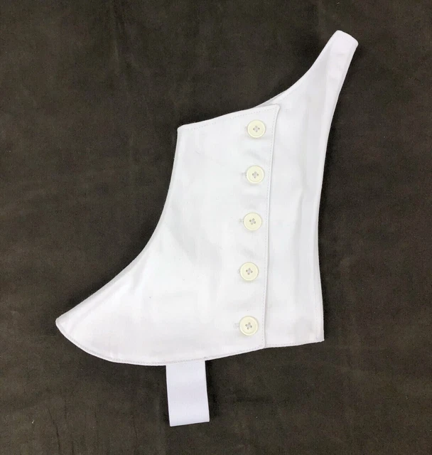 White Canvas Spatterdashes w/ Peaked Rear - Reenactment, Rev War, Pre-Civil War