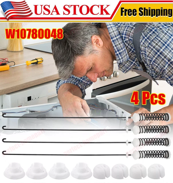 Suspension Rod Kit For Whirlpool Washers – Fits WTW6700TU2, WTW6700TW0, WTW6700TW1, WTW6700TW2