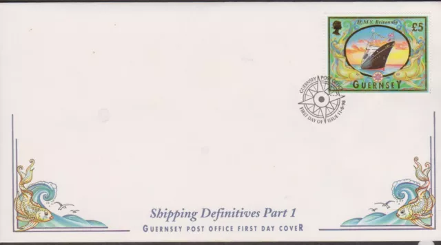 GB - GUERNSEY 1998 Shipping Definitives Part 1 £5 HMY Britannia SG 803 FDC SHIPS