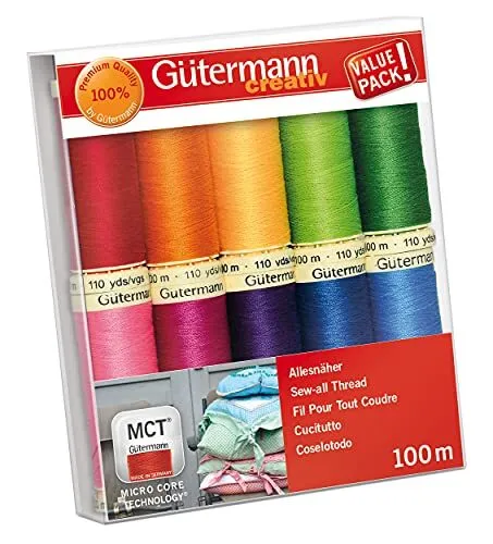Gutermann Lot de fils multicolores, 2 x 10 x 11,5 cm GUT_734006-3