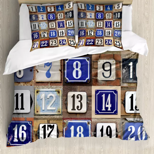 Number Duvet Cover House Numbers Collage