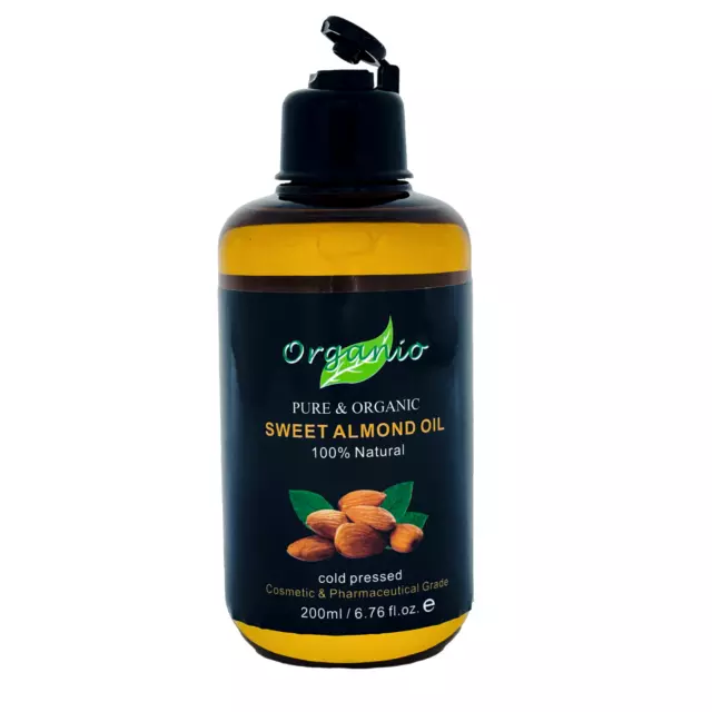 Organic Sweet Almond Oil Pure Cold Pressed Almond Carrier Oil 100ml, 200ml...20L 2