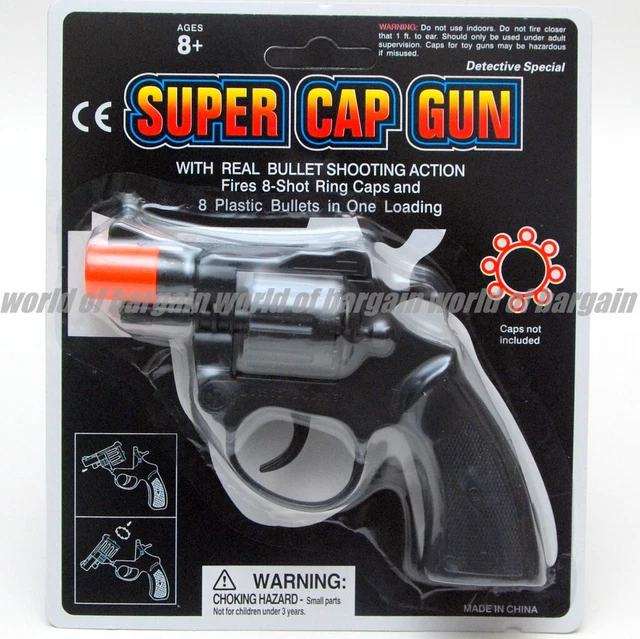 SUPER CAP TOY Gun DETECTIVE SPECIAL Revolver 8 Shot Ring Caps Pistol