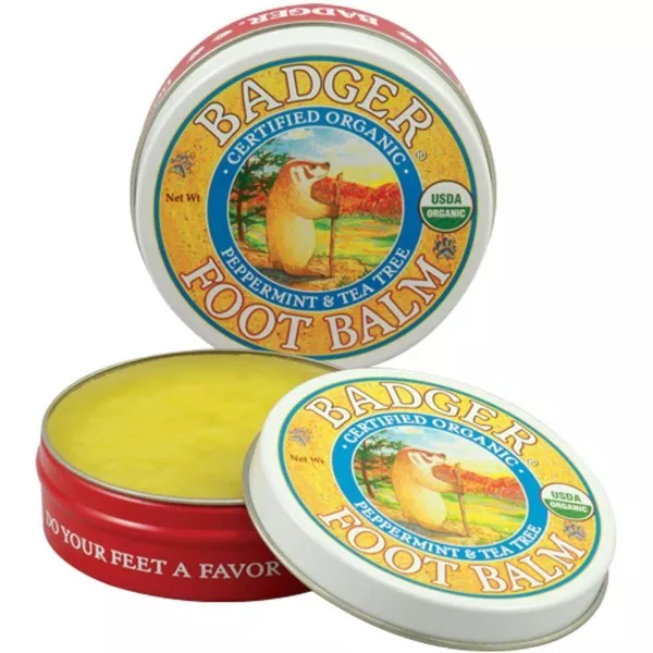 Badger 100% Certified Organic Foot Balm Peppermint & Tea Tree Cream + Jojoba Oil