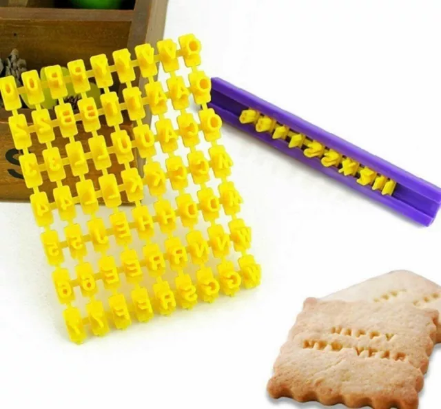 72pc Alphabet Number Letter Cookie Biscuit Stamp Cutter Embosser Cake Mould Tool