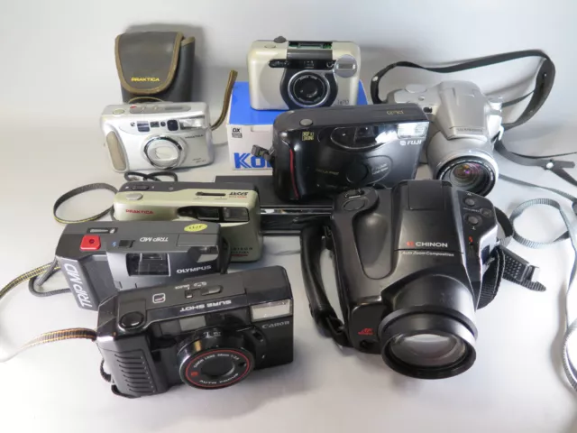 JOB LOT Untested/Faulty 35m Film Cameras (incl. Canon Sure Shot/Olympus Trip MD)