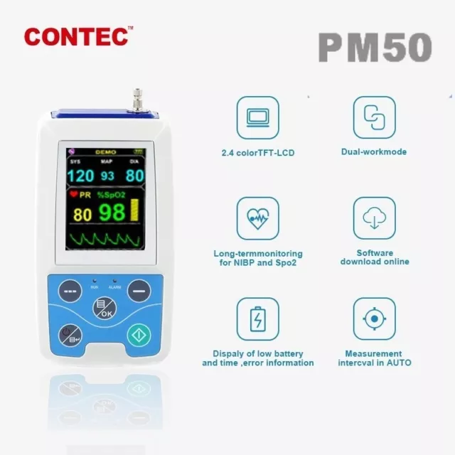 Nouveau CONTEC PM50 Patient Monitor signes vitaux NIBP SPO2 pulsomètre HOT