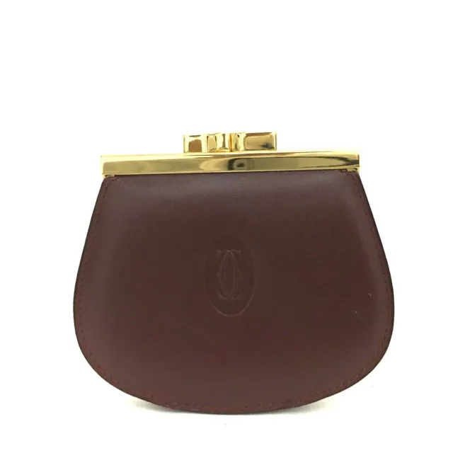 Must De Cartier  Leather Frame Coin purse Wallet /2L0700