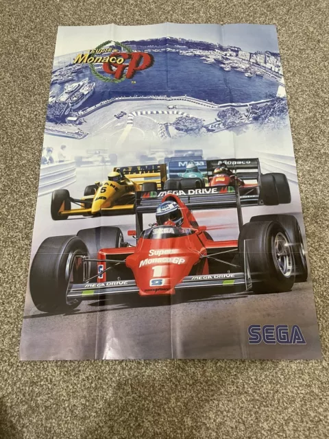 Poster Originale Doppio Super Monaco Gp Sega Megadrive Pal Spedizione Veloce Giorno Successivo