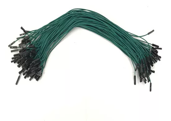 30pcs Dupont 2.54mm 1P 30cm green Jumper double female wire Arduino Breadboard
