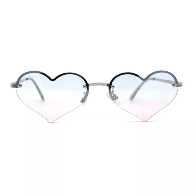 Mujer sin Montura San Valentín Forma Corazón Metal Rim Gafas de Sol