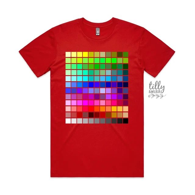 COLOUR CHART TSHIRT, Pantone TShirt, Pantone Colour Chart Print