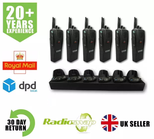 Tait Orca T5010 Uhf 400-470Mhz 4 Watt Two Way Radios With Speaker Mics & Cases