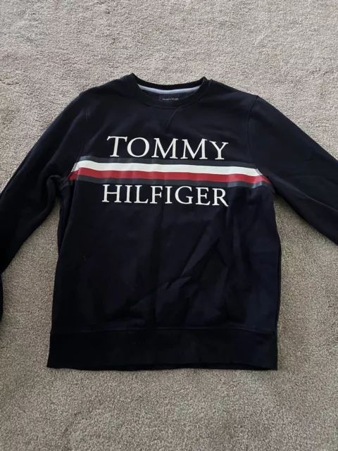 TOMMY HILFIGER Men’s Crewneck Sweatshirt Blue Size M