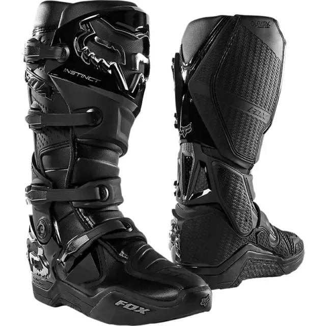 Fox Instinct Motocross Mx Atv Boots, Uk10 Us11 Eu45, Black, 24448-001-11