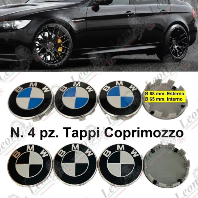 4 TAPPI COPRIMOZZO compatibili per BMW Cerchi in Lega 68 mm BLU
