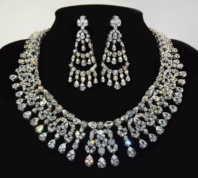 Luxus Schmuckset, Hochzeit Set, Collier+Ohrstecker, Cubic Zirconia, Brautschmuck 3