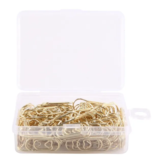 150 Pieces Gold Cute Clips Clips Heart Shaped Paperclips Bookmark Clips for M5C9