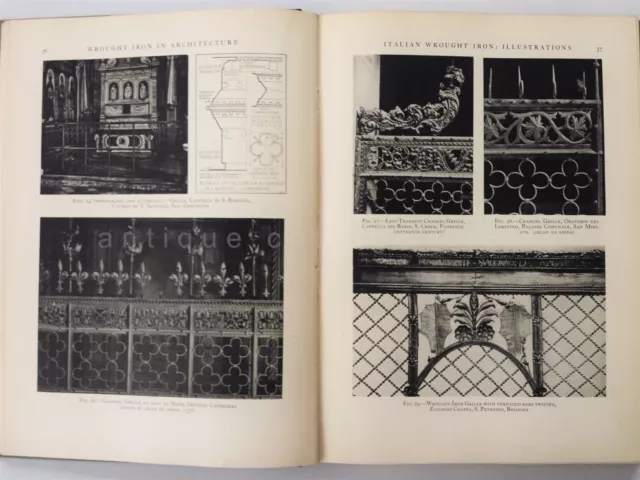 1929 antique WROUGHT IRON ARCHITECTURE owned G. MORRIS WHITESIDE wilmington de