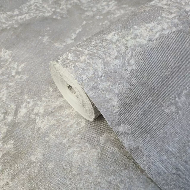 Modern Distressed plain gray taupe gold metallic faux fabric textured Wallpaper