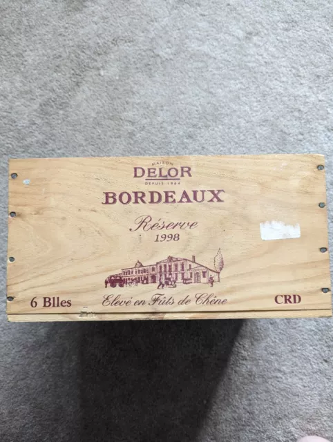 Vintage Wooden Bordeaux Wine Box