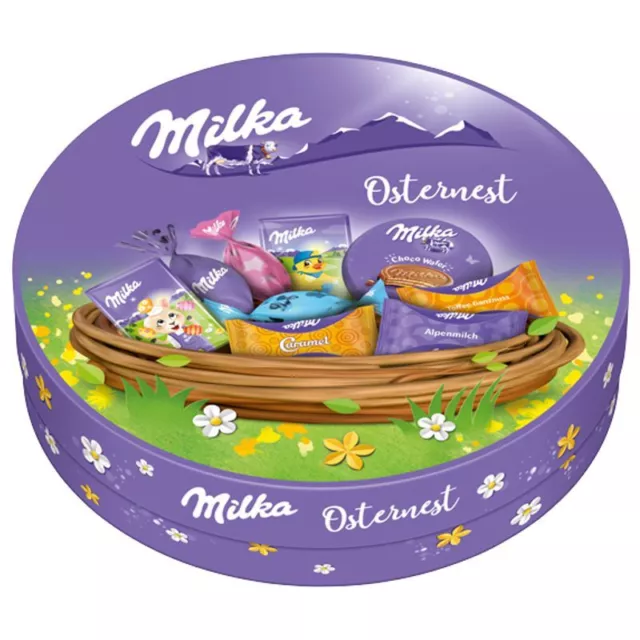 Milka Osternest Mélange Multicolore Emballage Cadeau Panier de Pâques 202g