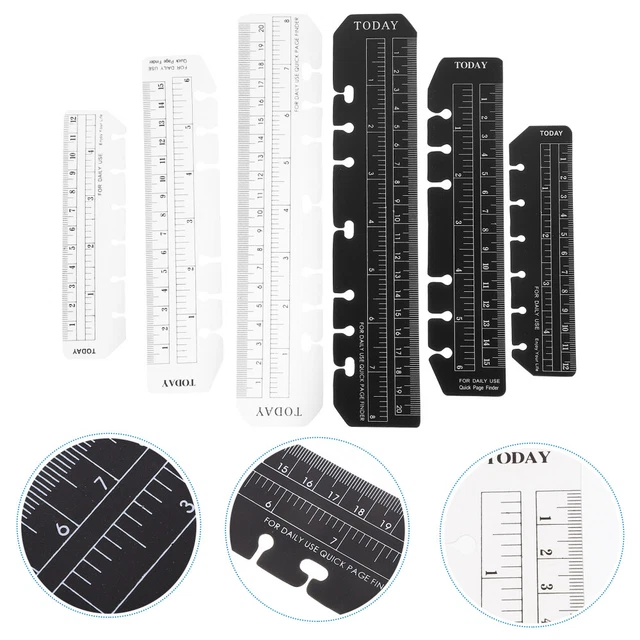 12 Pcs Notebook Filler Plastic Page Marker Binder Ruler Drawing Ruler