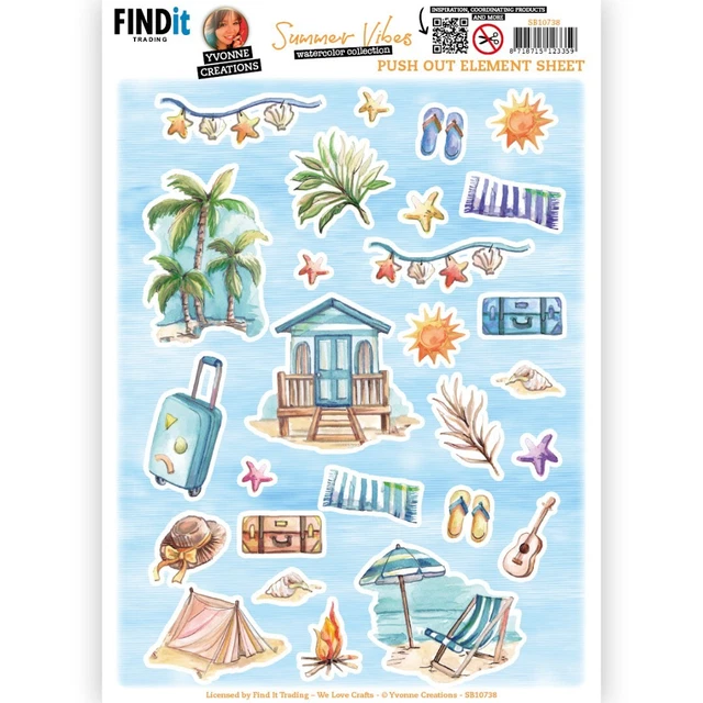 Stanzbogen - Yvonne Creations -Summer Vibes - Elements B