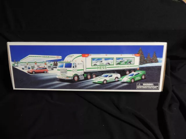 1997 Hess Truck with race race cars NIB